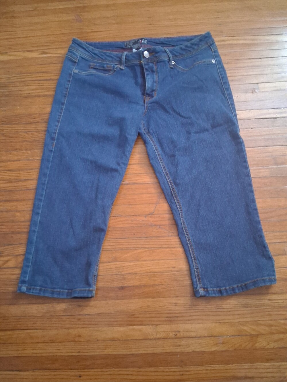 Dots Dark Blue Cropped Denim Jeans
